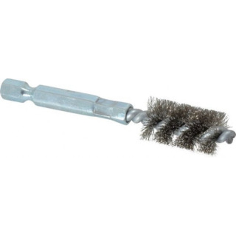 Schaefer Brush 3/8 Inch Inside Diameter, 9/16 Inch Actual Brush Diameter, Stainless Steel, Power Fitting and Cleaning Brush 1/4 Shank Diameter, 3-1/8 Inch Long, Hex Shaft Stem, 1/2 Inch Refrigeration Outside Diameter 09745-12 – 56489263