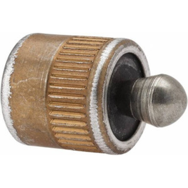Vlier 7/16 Body Diam, 0.45 Body Length, 0.2 Nose Diam, 0.24 Nose Length, Spring Locating Pin 11.2 Lb Final End Force, Aluminum Body, Alloy Steel Nose SLP438 – 05137757