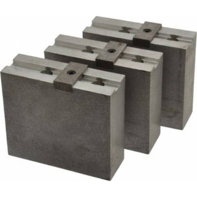 Abbott Workholding 10 & Up Chuck Capacity, Tongue & Groove Attachment, Square Soft Lathe Chuck Jaw 3 Jaws, Aluminum, 2-1/8 Btw Mount Hole Ctrs, 4-1/2 Long x 1-1/2 Wide x 4 High, 1/2 Groove, 1/2 Fastener TG10MDA2SQ – 04226585