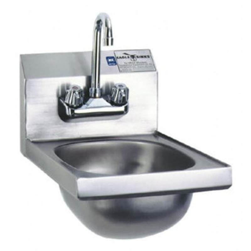 Eagle MHC 9-3/4 Long x 13-1/2 Wide Inside, 1 Compartment, Stainless Steel Stainless Steel Hand Sink 20 Gauge, 12 Long x 18 Wide x 14-1/4 High Outside, 6-3/4 Deep HSAN-10-F – 08940918