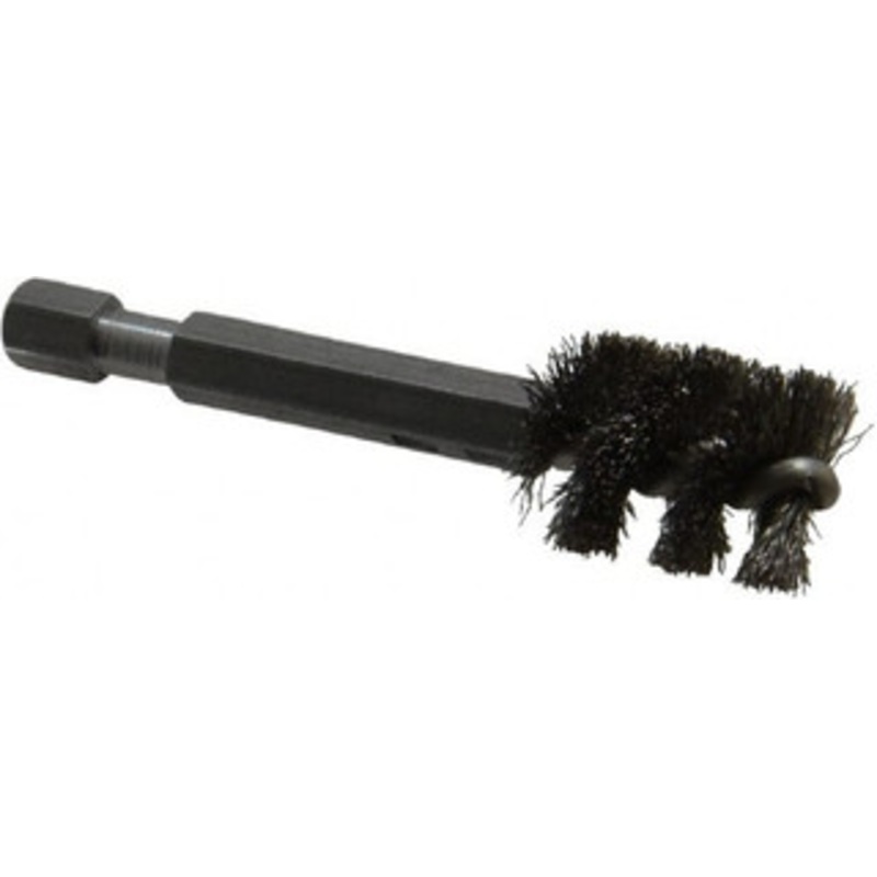 Made in USA 1/2 Inch Inside Diameter, 5/8 Inch Actual Brush Diameter, Stainless Steel, Power Fitting and Cleaning Brush 1/4 Shank Diameter, 2-3/4 Inch Long, Hex Shaft Stem 09-660008-HS – 03715570