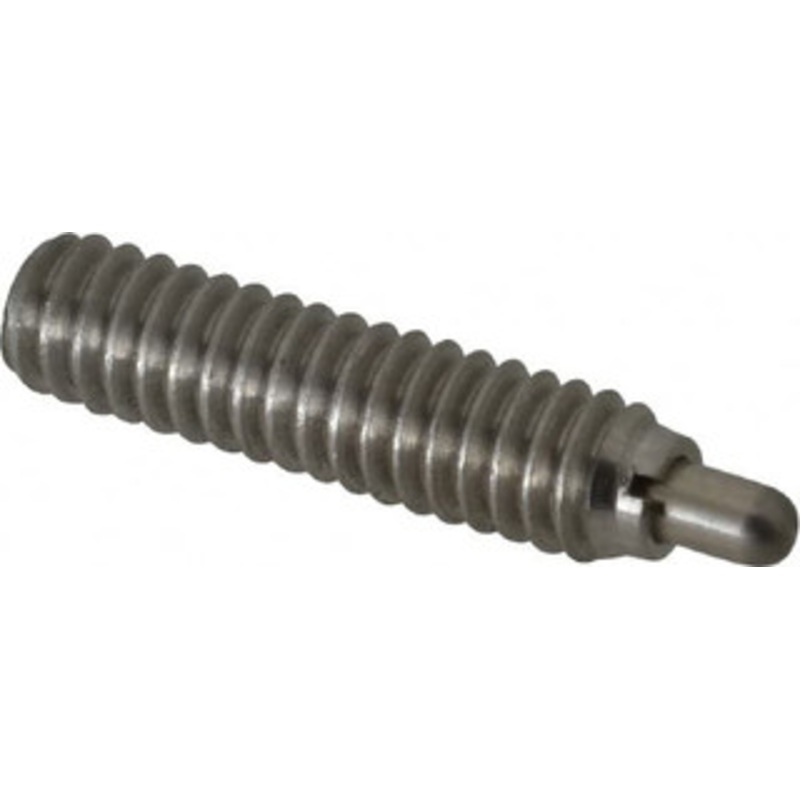 Vlier 1/4-20, 1 Thread Length, 3/16 Plunger Projection, Stainless Steel Threaded Spring Plunger 0.117 – 0.118 Max Plunger Diam, 1 Plunger Length, 3 Lb Init End Force, 13 Lb Final End Force SSS54 – 62117239