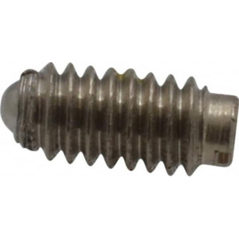 Vlier 8-32, 0.094 Ball Diam, 0.344 Body Length, 0.025 Max Ball Reach, Threaded Ball Plunger Stainless Steel Body, Stainless Steel Ball, 0.5 Lb Initial End Force, 1.25 Lb Final End Force, Locking Element SSB50AP – 62121488