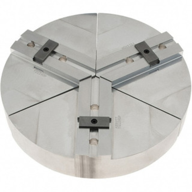 Abbott Workholding 12 Max Chuck Capacity, Tongue & Groove Interface, Round Soft Lathe Chuck Jaw 3 Jaw, Aluminum, 63.5mm Btw Mount Hole Ctrs, 12 Wide, 2 High, 12.7mm Groove, 1/2 Fastener TG12MDP – 50484567