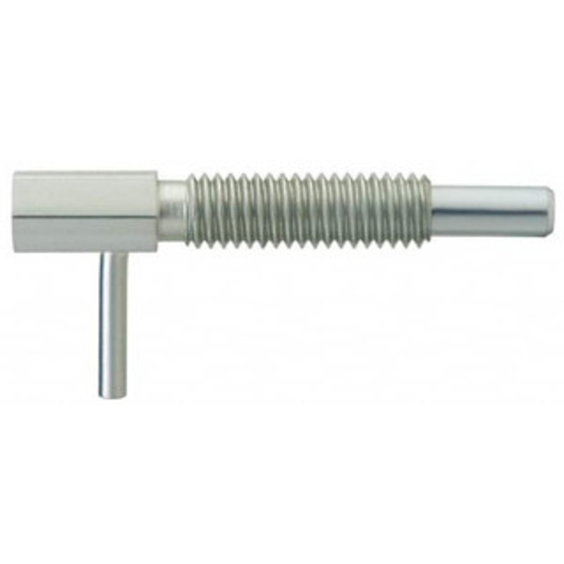 Vlier M6x1.0, 0.788 Thread Length, 4mm Plunger Diam, 2.2 N Init to 11.1 N Final End Force, Steel Locking L Handle Plunger 32mm Body Length, 20mm Length Under Head, 10mm Plunger Projection FRM6 – 62124961