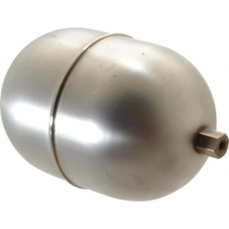 Made in USA 4 Diam x 6 Long, Oblong, Hex Spud Connection, Metal Float 1/4-20 Thread, Stainless Steel, 200 Max psi, 25 Gauge OS4X6254D – 56489776