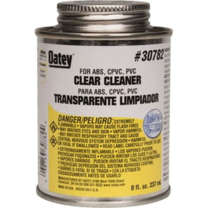 Oatey 8 oz All-Purpose Cleaner Clear, Use with ABS, PVC & CPVC For All Diameters 30782 – 37035938