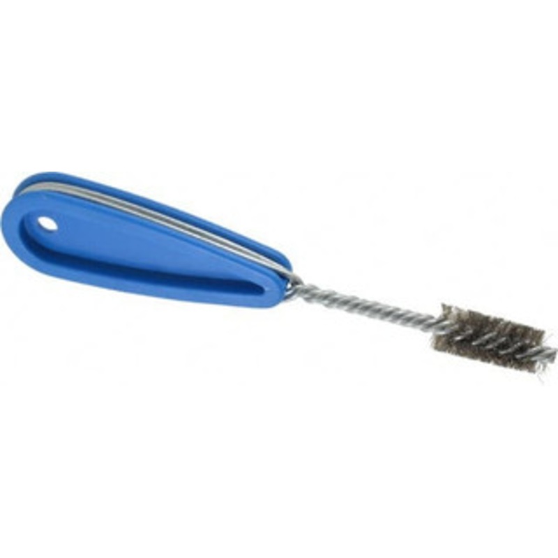 Schaefer Brush 9/16 Inch Actual Brush Diameter, Stainless Steel, Refrigeration, Hand Fitting and Cleaning Brush 1/2 Refrigeration Outside Diameter, Solid Plastic Hand Fitting Handle with Hole 00926 – 36911329