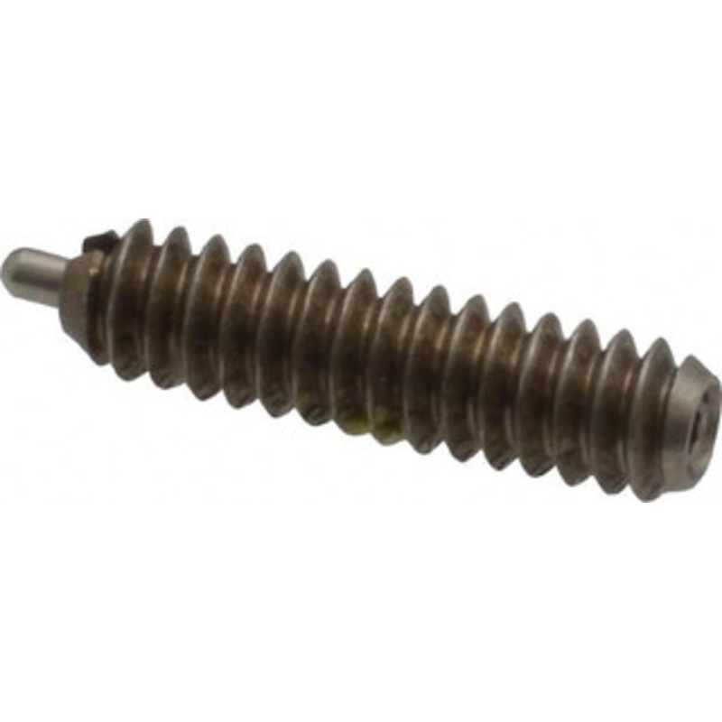 Vlier 6-32, 17/32 Thread Length, 1/16 Plunger Projection, Stainless Steel Threaded Spring Plunger 0.044 – 0.045 Max Plunger Diam, 17/32 Plunger Length, 1.5 Lb Init End Force, 4.5 Lb Final End Force SSS48P – 62117122