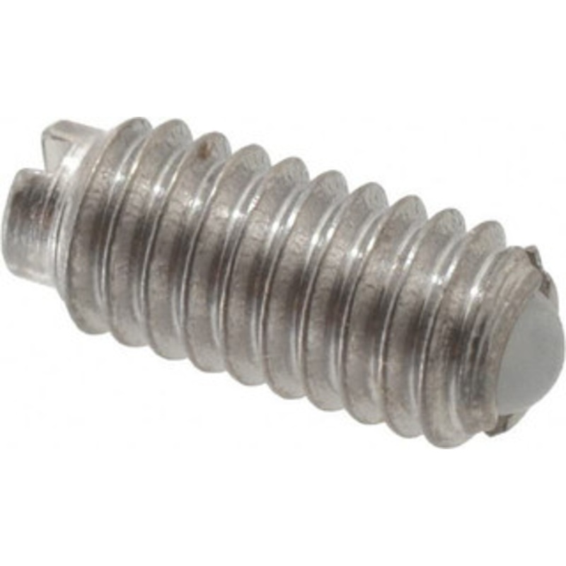 Vlier 6-40, 0.078 Ball Diam, 0.312 Body Length, 0.023 Max Ball Reach, Threaded Ball Plunger Stainless Steel Body, Nylon Ball, 0.5 Lb Initial End Force, 1 Lb Final End Force DSSB48 – 62122817