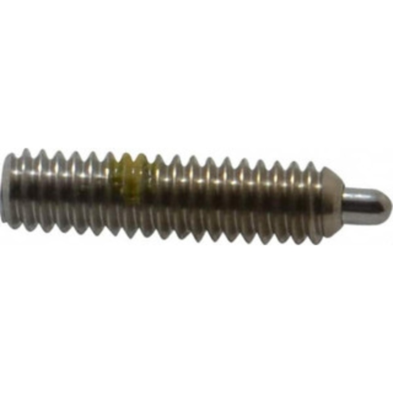 Vlier 8-32, 5/8 Thread Length, 3/32 Plunger Projection, Stainless Steel Threaded Spring Plunger 0.069 – 0.07 Max Plunger Diam, 5/8 Plunger Length, 2.7 Lb Init End Force, 7.3 Lb Final End Force, 0.063 Hex SSPH50P – 62119557