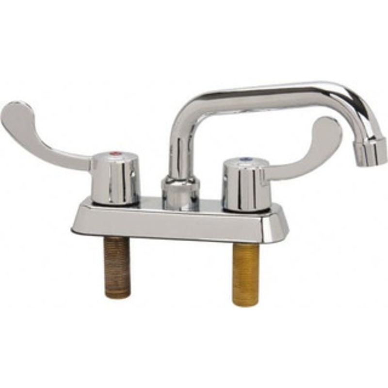 B&K Mueller Standard, Two Handle Design, Chrome, Deck Mount, Laundry Faucet 6 Inch Spout, Wrist Blade Handle 225-504 – 70147251