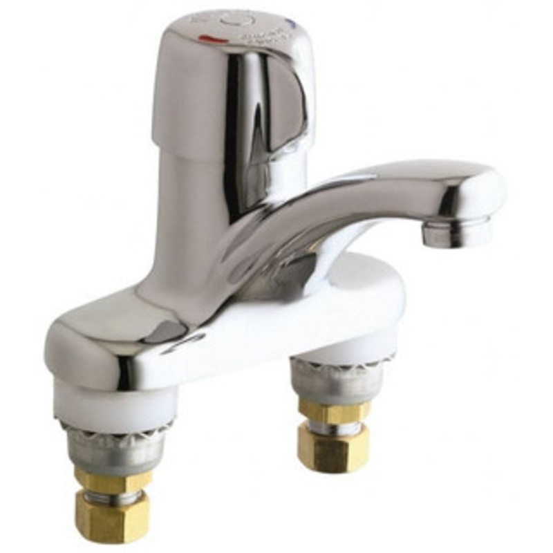 Chicago Faucets Round Handle, Deck Mounted Bathroom Faucet One Handle, No Drain, Standard Spout 3600-E2805AB – 91215970