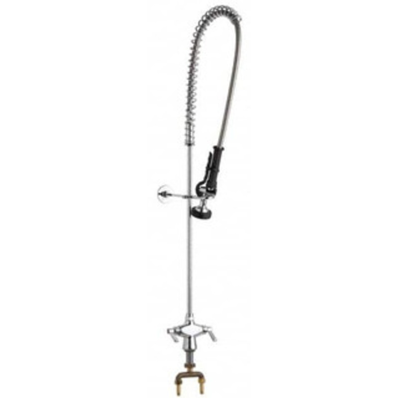 Chicago Faucets Wall Mount, Washdown Sprayer Pre Rinse Faucet Two Handle, Lever Handle, Spoutless, No Drain 923-LABCP – 40865362