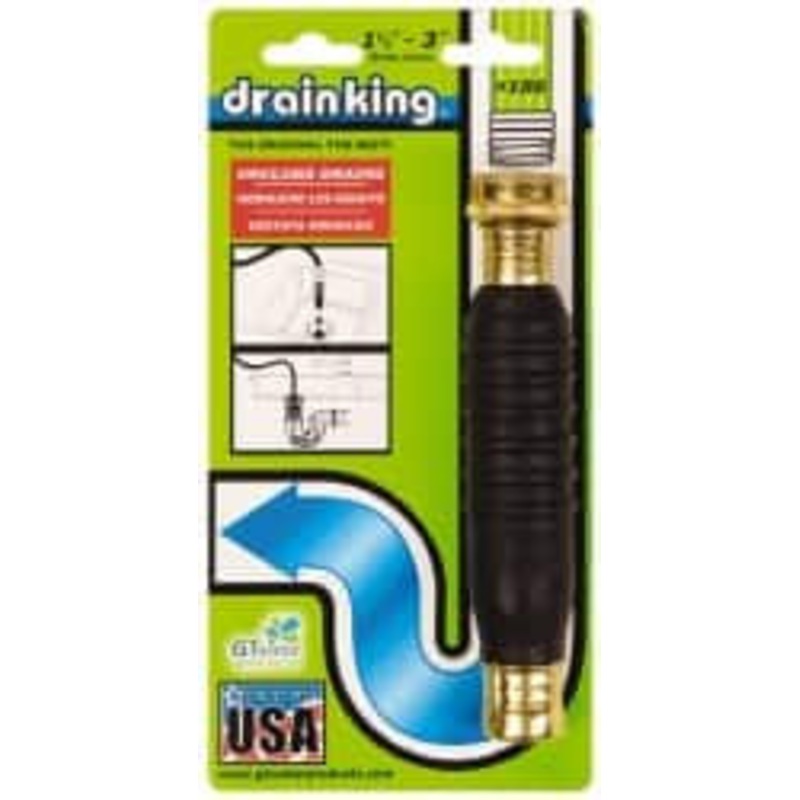 Drain King For 1-1/2 to 3 Inch Pipe, 6-3/8 Inch Cable Length, Handheld, Manual and Hand Drain Cleaner Rubber Drum 186 – 54179387