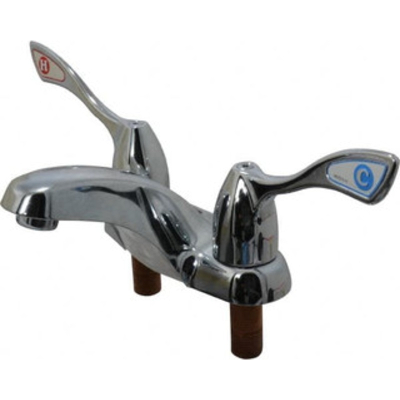 Moen Wrist Blade Handle, Deck Plate Bathroom Faucet Two Handle, Pop Up Drain, Standard Spout 8800 – 03115524