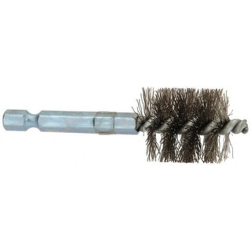 Schaefer Brush 3/4 Inch Inside Diameter, 15/16 Inch Actual Brush Diameter, Stainless Steel, Power Fitting and Cleaning Brush 1/4 Shank Diameter, 3-1/8 Inch Long, Hex Shaft Stem, 7/8 Inch Refrigeration Outside Diameter 09748-12 – 56489297