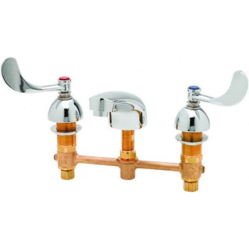 T&S Brass Wrist Blade Handle, Deck Mounted Bathroom Faucet Two Handle, No Drain, Standard Spout B-2990-WH4 – 32072365