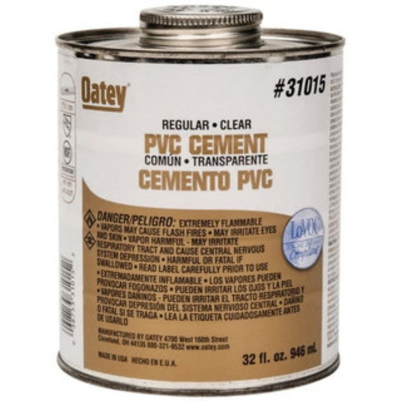 Oatey 32 oz Regular Bodied Cement Clear, Use with Schedule 40 PVC up to 4 Diam & Schedule 80 PVC up to 2 Diam 31015 – 37035854