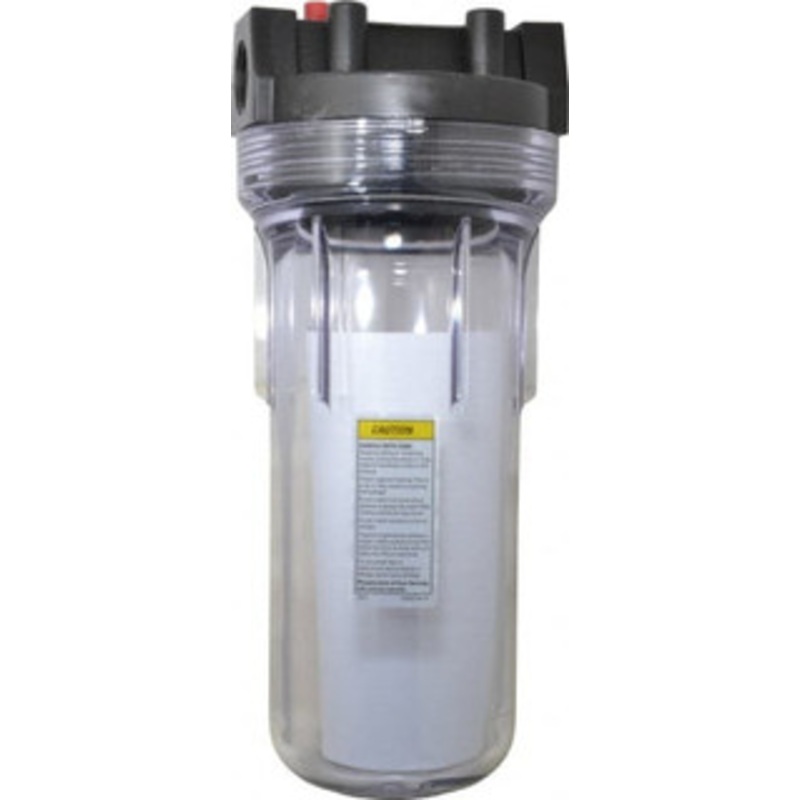 Pentair 3/4 Inch Pipe, FNPT End Connections, 9-3/4 Inch Long Cartridge, 12-5/8 Inch Long, Cartridge Filter Housing with Pressure Relief 10 Max GPM Flow Rate, 125 psi Max Working Pressure, Standard Housing 150395 – 37022761