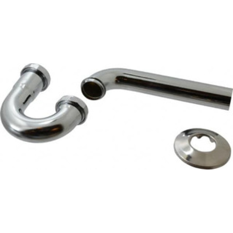Federal Process 1-1/4 Outside Diameter, 20 Gauge, P Trap with Wall Pipe Chrome Coated, Brass 100 – 82722695