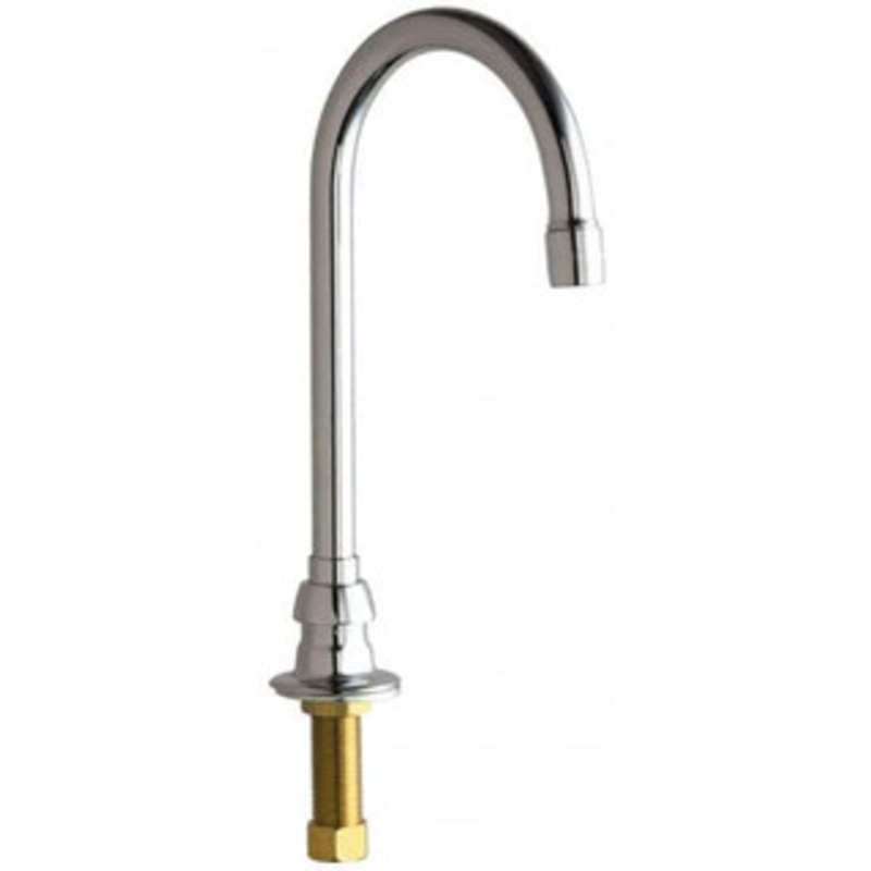 Chicago Faucets Deck Mounted Bathroom Faucet Single Supply For Tempered Water, No Drain, Gooseneck Spout 626-E3ABCP – 91216044