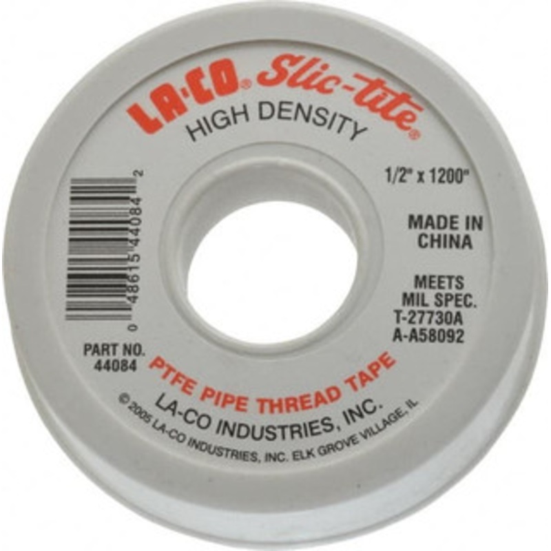 LA-CO 1/2 Wide x 1,200 Long General Purpose Pipe Repair Tape 3 mil Thick, -450 to 550F, White 44084 – 06900468