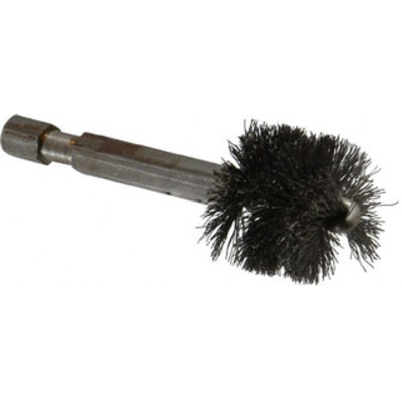 Made in USA 3/4 Inch Inside Diameter, 7/8 Inch Actual Brush Diameter, Carbon Steel, Power Fitting and Cleaning Brush 1/4 Shank Diameter, 2-3/4 Inch Long, Hex Shaft Stem 09-660012-H – 03715661