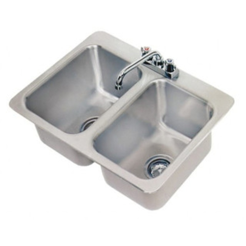 Advance Tabco 10 Long x 14 Wide Inside, 2 Compartment, Stainless Steel Stainless Steel Drop In Sink 20 Gauge, 24-7/8 Long x 18-1/2 Wide Outside, 10 Deep DI-2-10 – 08940850