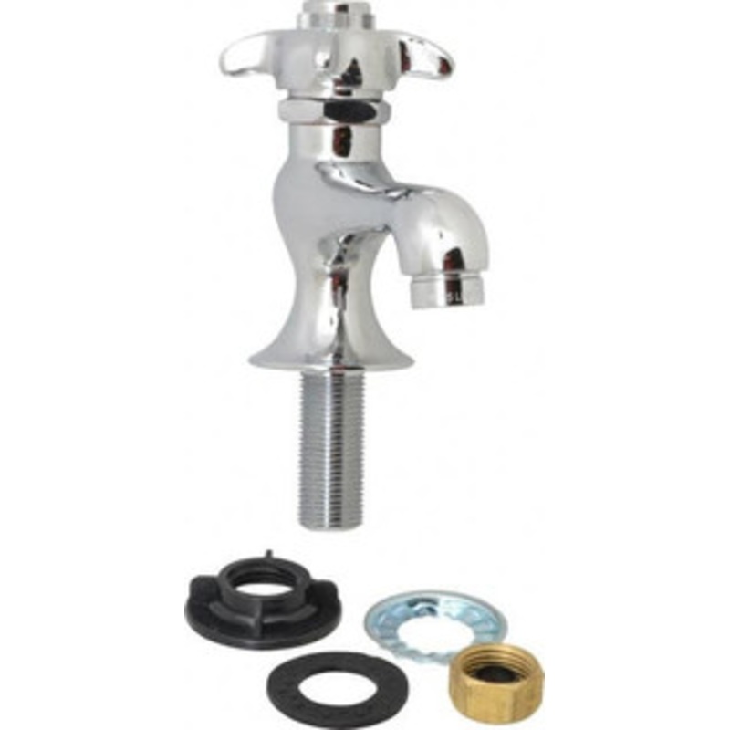 B&K Mueller Standard, One Handle Design, Chrome, Round Deck Plate Single Mount Faucet 4 Spoke Handle 220-006NL – 65382475