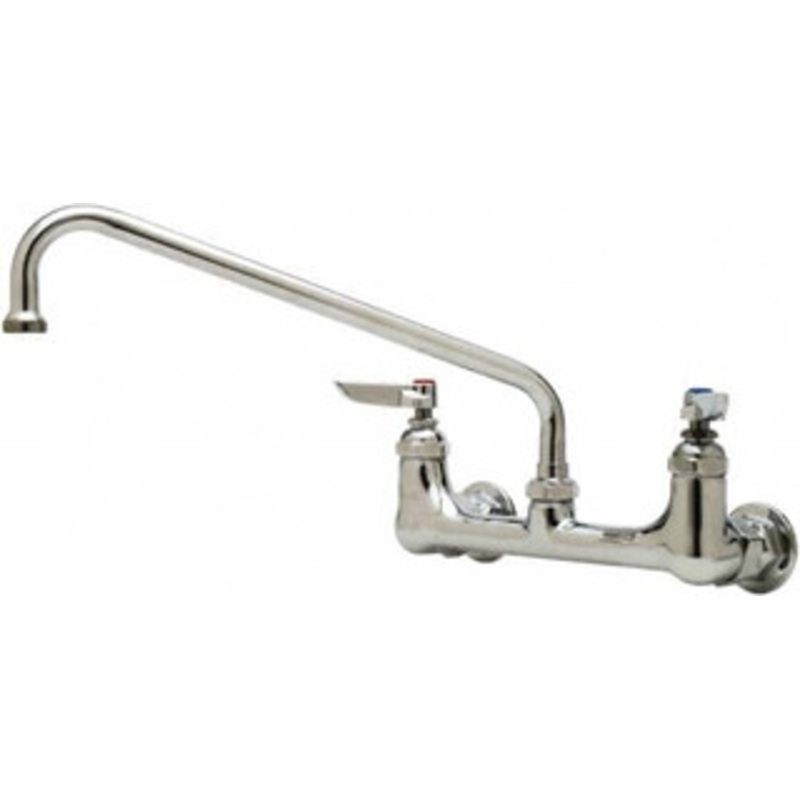 T&S Brass Wall Mount, Kitchen Faucet without Spray Swivel Base Faucet, Lever Handle, Low Spout, No Drain B-0231 – 32074155