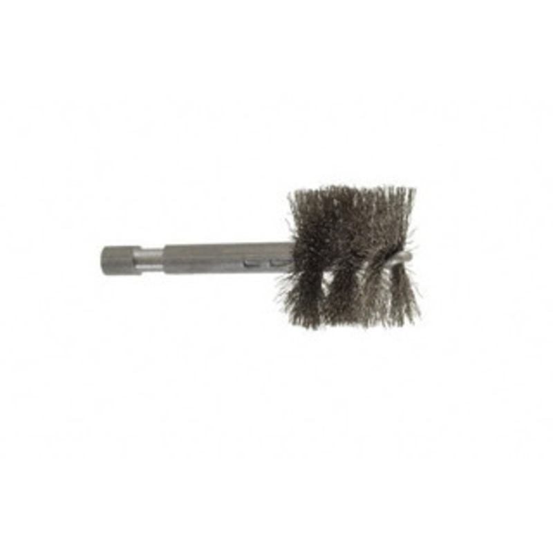Made in USA 1 Inch Inside Diameter, 1-1/8 Inch Actual Brush Diameter, Stainless Steel, Power Fitting and Cleaning Brush 1/4 Shank Diameter, 2-3/4 Inch Long, Hex Shaft Stem 09-660016-HS – 03715612