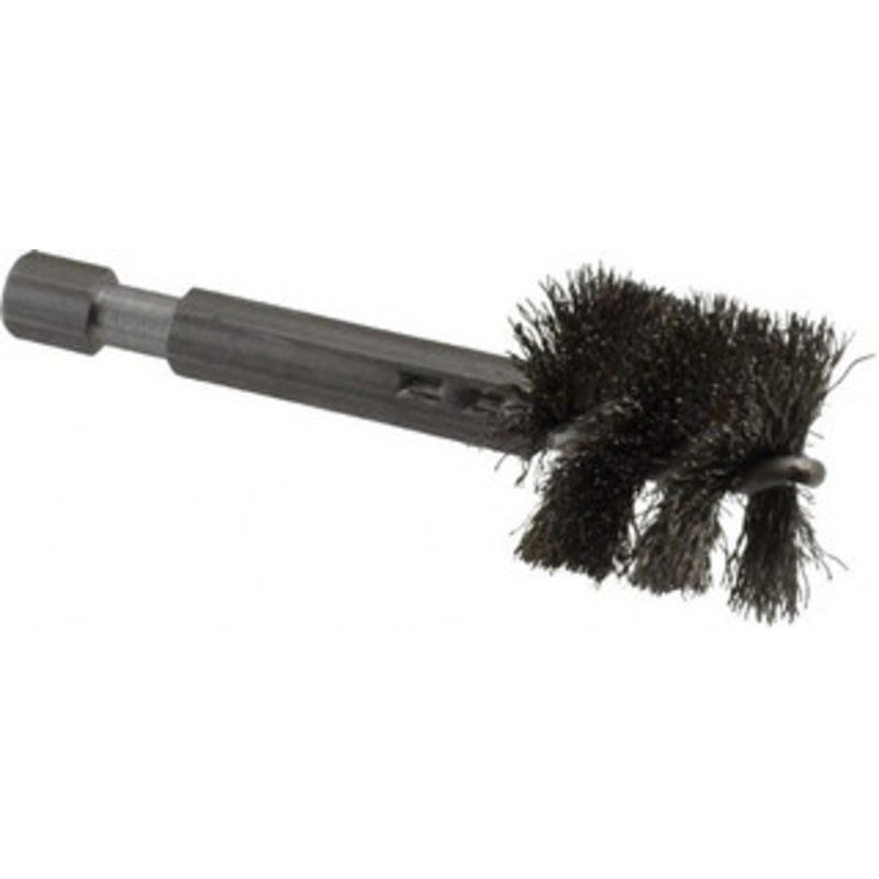 Made in USA 3/4 Inch Inside Diameter, 7/8 Inch Actual Brush Diameter, Stainless Steel, Power Fitting and Cleaning Brush 1/4 Shank Diameter, 2-3/4 Inch Long, Hex Shaft Stem 09-660012-HS – 03715596