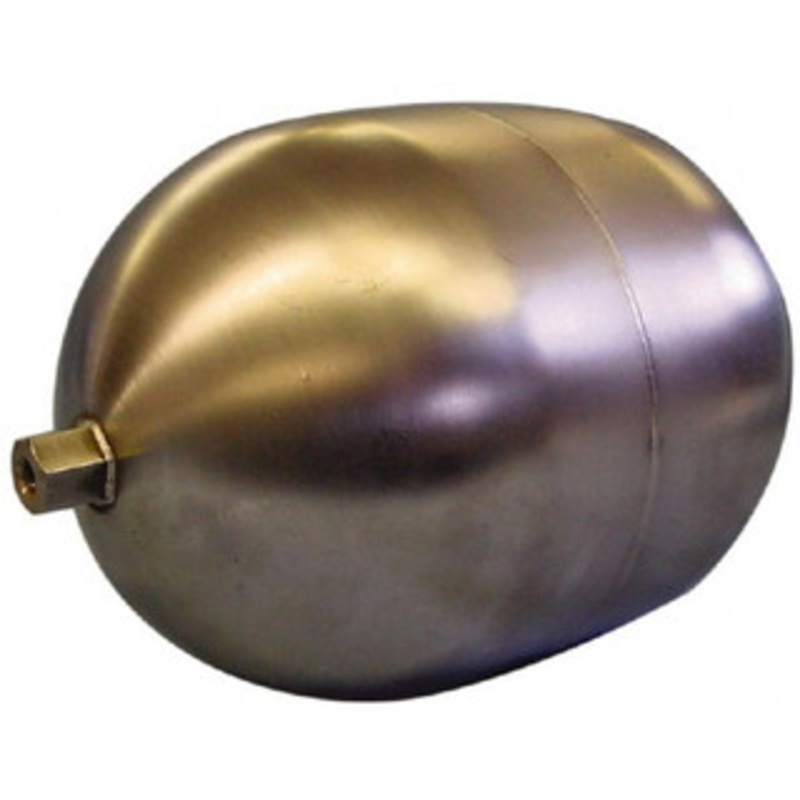 Made in USA 5 Diam x 7 Long, Oblong, Hex Spud Connection, Metal Float 1/4-20 Thread, Stainless Steel, 150 Max psi, 18 Gauge OS5X7184C – 56489842