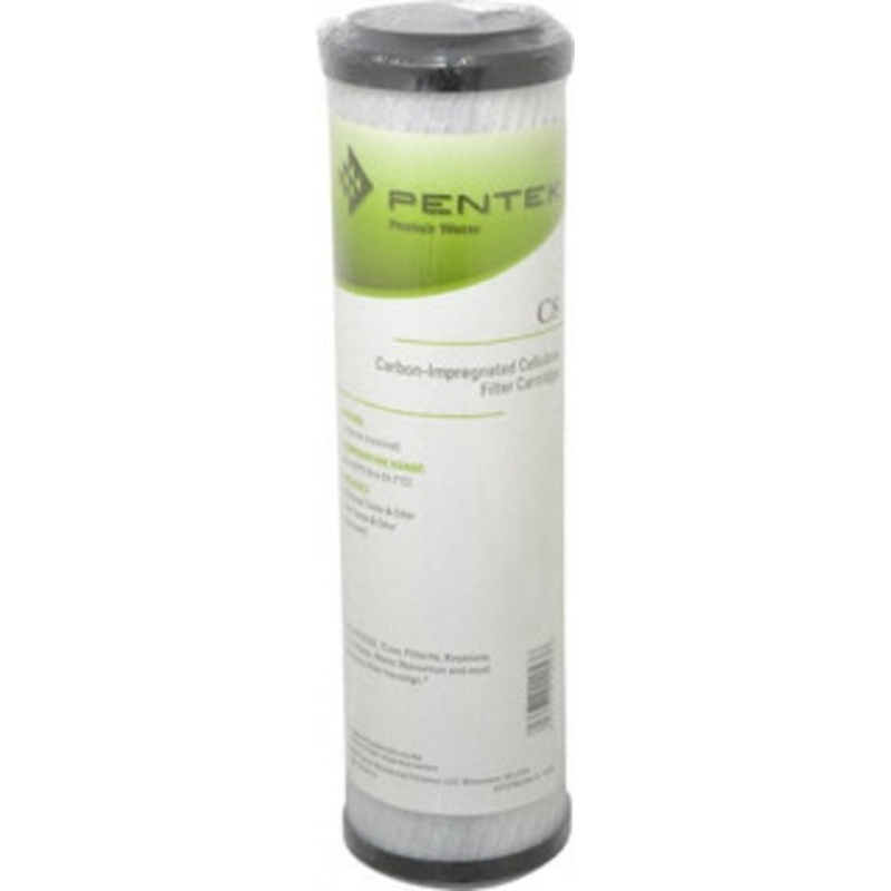 Pentair 2-5/8 OD, 1, Carbon Impregnated Cellulose Pleated-Dual Purpose-Powder Activated Cartridge Filter 9-3/4 Long, Reduces Tastes, Odors & Sediments 155220-43 – 71940464