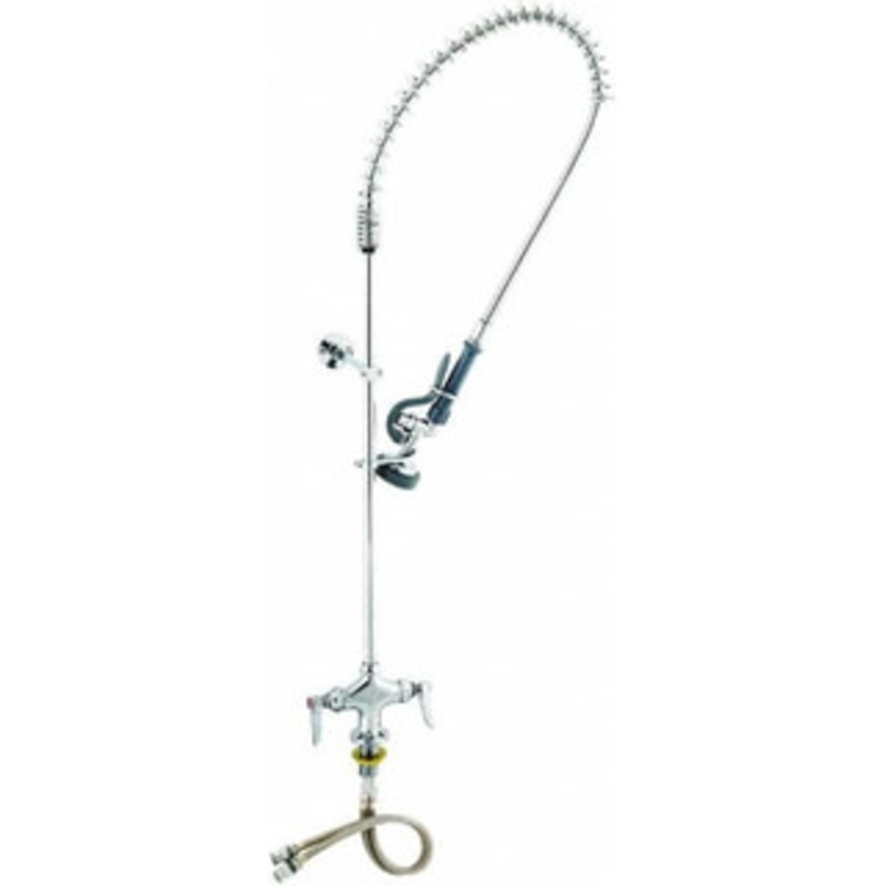 T&S Brass Riser with Spring Guide, 2 Way Design, Deck Mount, Deck Pre Rinse Faucet Assembly Lever Handle B-0113-CR-B – 32071821