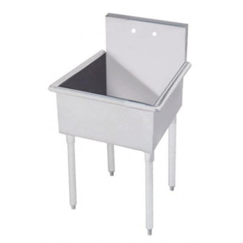 Advance Tabco 24 Long x 21 Wide Inside, 1 Compartment, Stainless Steel Stainless Steel Mop Sink-Free Standing 18 Gauge, 24 Long x 24-1/2 Wide x 27 High Outside, 8 Deep 4-OP-18 – 08940975