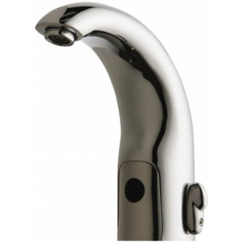 Chicago Faucets Polished Chrome Plated Electronic User Adjustable Temperature Control Mixer Sensor Faucet Powered by 6 Volt Lithium CRP2 Battery (Included), Contemporary Spout, 4 to 8 Mounting Centers 116.222.AB.1 – 40736894