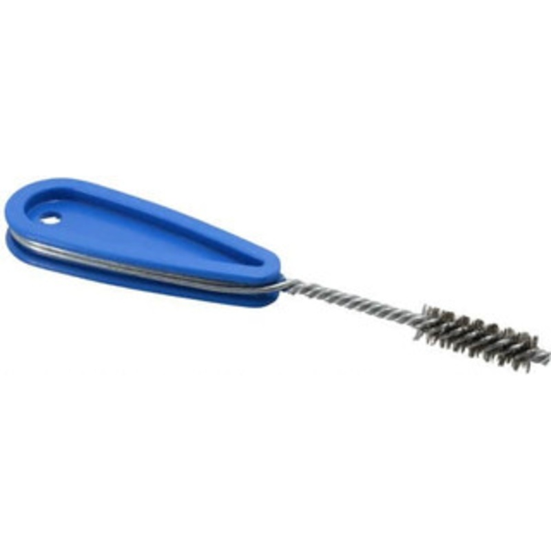 Schaefer Brush 7/16 Inch Actual Brush Diameter, Stainless Steel, Refrigeration, Hand Fitting and Cleaning Brush 3/8 Refrigeration Outside Diameter, Solid Plastic Hand Fitting Handle with Hole 00925 – 36911311