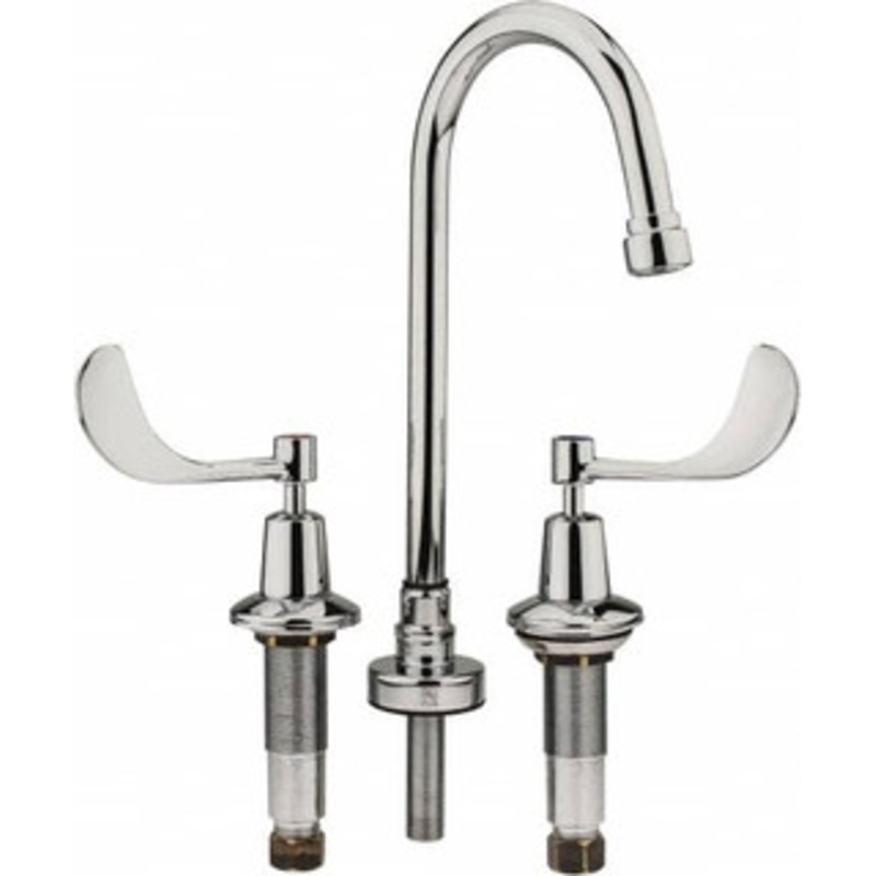 Speakman Wrist Blade Handle, Wide Spread Bathroom Faucet Two Handle, No Drain, Gooseneck Spout SC-3004-LD-E – 78754553