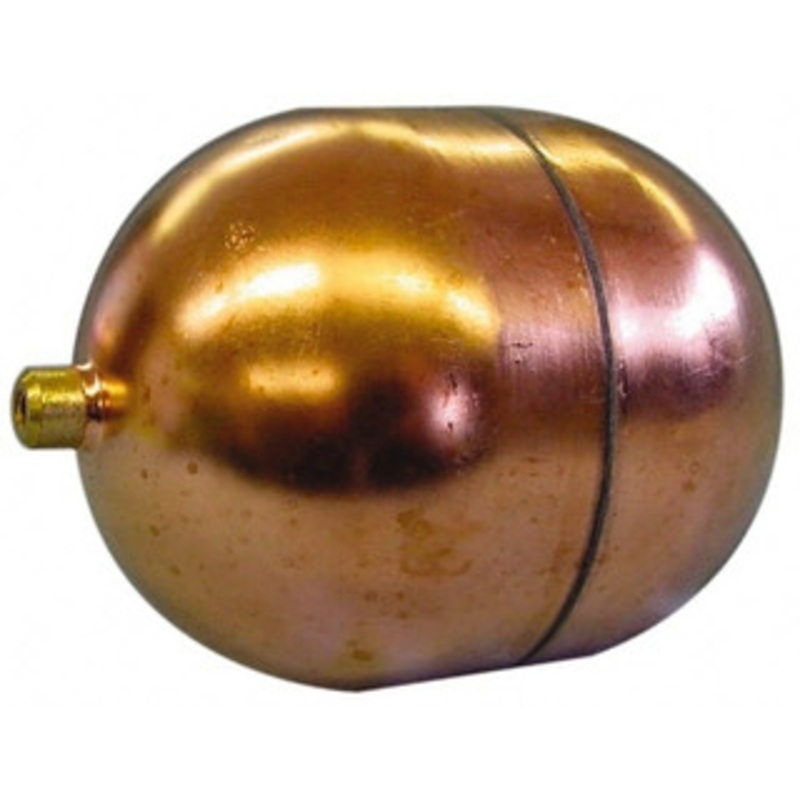 Made in USA 3 Diam x 7 Long, Oblong, Round Spud Connection, Metal Float 1/4-20 Thread, Copper, 25 Max psi, 20 Gauge OC3X720C – 07428972