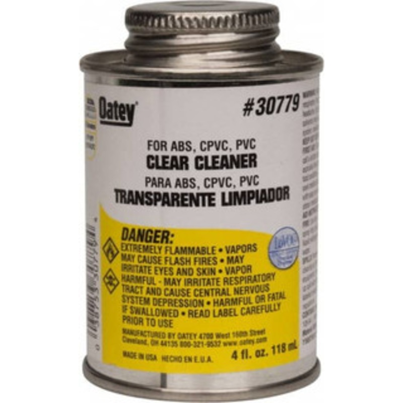 Oatey 4 oz All-Purpose Cleaner Clear, Use with ABS, PVC & CPVC For All Diameters 30779 – 37035920