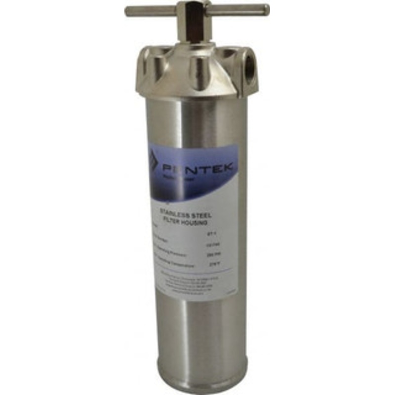 Pentair 3/4 Inch Pipe, FNPT End Connections, 9-1/4 Inch Long Cartridge, 12-7/8 Inch Long, Cartridge Filter Housing 1 Cartridge, 10 Max GPM Flow Rate, 250 psi Max Working Pressure, 304 Grade 156017-02 – 37022944