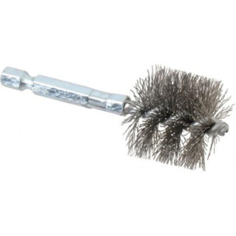 Schaefer Brush 1 Inch Inside Diameter, 1-3/16 Inch Actual Brush Diameter, Carbon Steel, Power Fitting and Cleaning Brush 1/4 Shank Diameter, 3-1/8 Inch Long, Hex Shaft Stem, 1-1/8 Inch Refrigeration Outside Diameter 09549-12 – 56489248