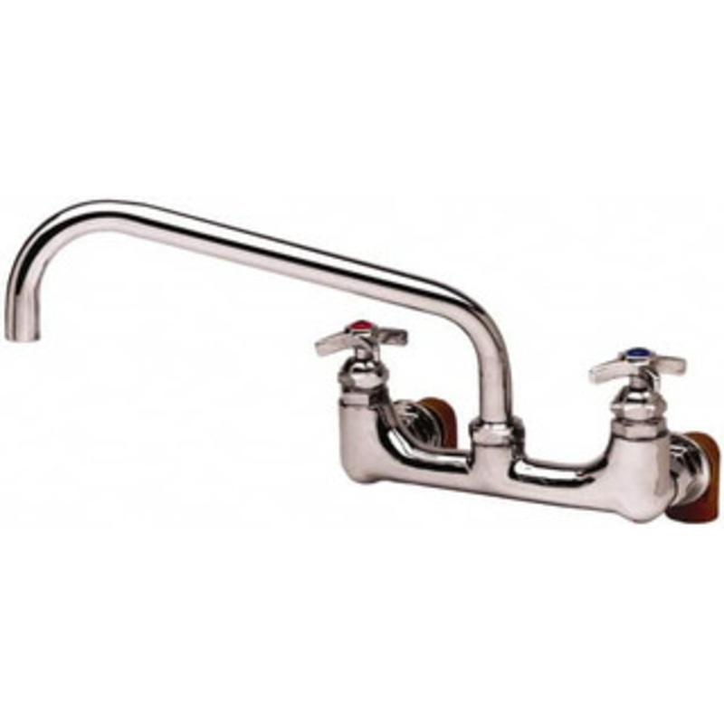 T&S Brass Straight Spout, 2 Way Design, Wall Mount, Industrial Sink Faucet 12 Inch Spout, 4 Spoke Handle B-0290 – 32071847