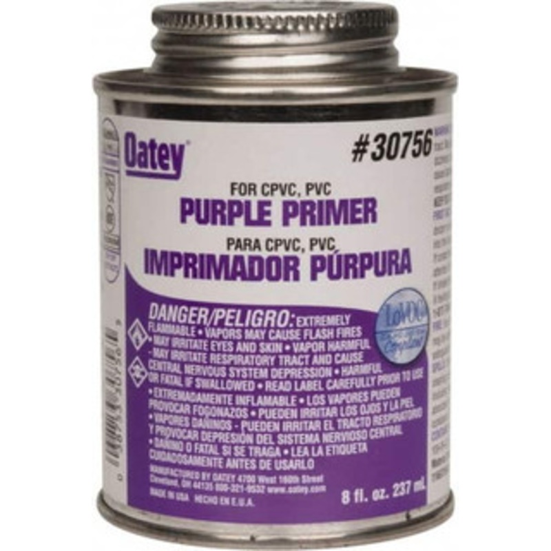 Oatey 8 oz All Purpose Primer/Cleaner Purple, Use with PVC & CPVC 30756 – 37036118