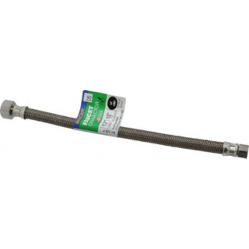 BrassCraft 3/8 Compression Inlet, 1/2 FIP Outlet, Brass Flexible Connector Braided Stainless Steel, Use with Sinks B1-12A F – 36985562