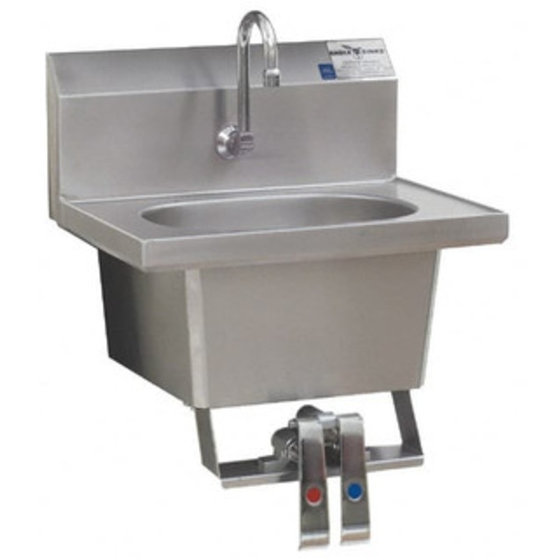 Eagle MHC 13-1/2 Long x 9-3/4 Wide Inside, 1 Compartment, Stainless Steel Stainless Steel Hands Free Hand Sink 20 Gauge, 18-7/8 Long x 14-3/4 Wide x 14-1/4 High Outside, 6-3/4 Deep HSA-10-FK – 08940934