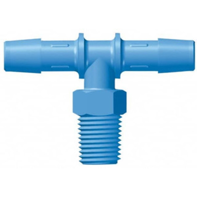 Made in USA 3/4 Barb, 3/4 NPT, HDPE Single Barbed Tube Threaded Tee Male, Blue T12-12AGHDPE – 41008293