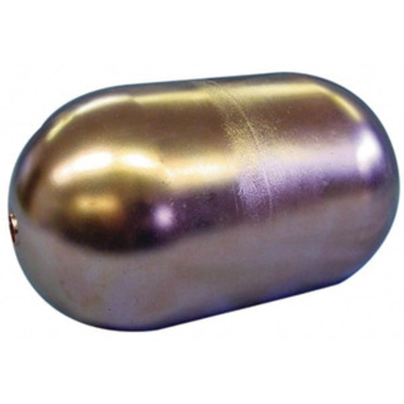 Made in USA 6 Diam x 10 Long, Oblong, Tubed Through Connection, Metal Float 3/8 Rod Thread, Copper, 25 Max psi, 21 Gauge OC6X021T38 – 07429061